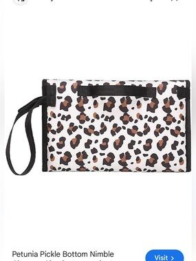 Petunia Pickle Bottom Leopard Print Clutch- portable diaper changing station